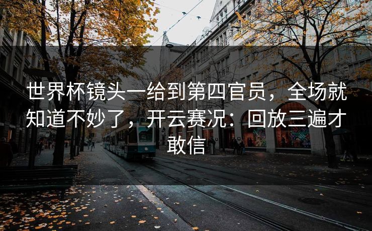 世界杯镜头一给到第四官员，全场就知道不妙了，开云赛况：回放三遍才敢信
